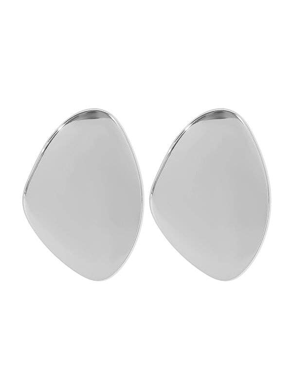 Geometric Solid Color Drop Earrings - Gold and Silver: SILVER / One_size