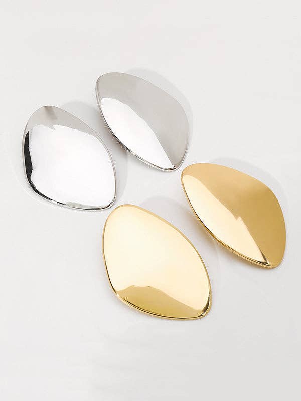 Geometric Solid Color Drop Earrings - Gold and Silver: GOLD / One_size