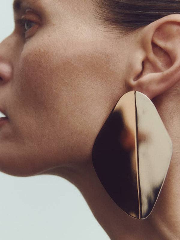 Geometric Solid Color Drop Earrings - Gold and Silver: SILVER / One_size