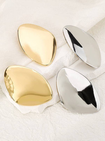 Geometric Solid Color Drop Earrings - Gold and Silver: GOLD / One_size