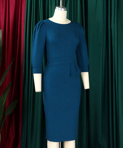Round Neck Bodycon Midi Dress: Purple / 2XL