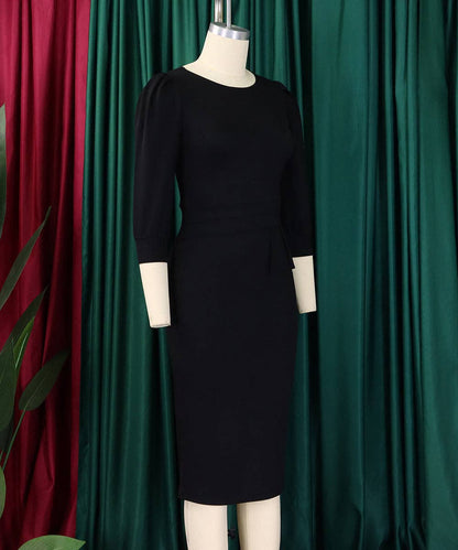 Round Neck Bodycon Midi Dress: Purple / 3XL