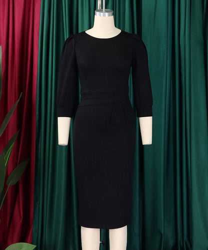 Round Neck Bodycon Midi Dress: Purple / XL