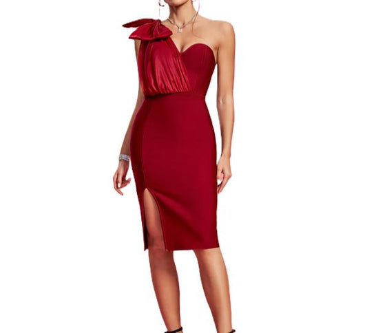 Red Dress with Satin Bow