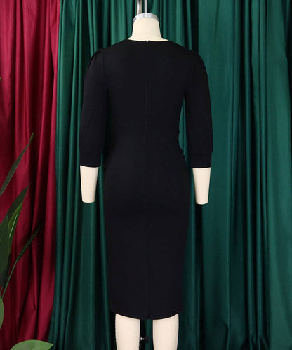 Round Neck Bodycon Midi Dress: Purple / 3XL