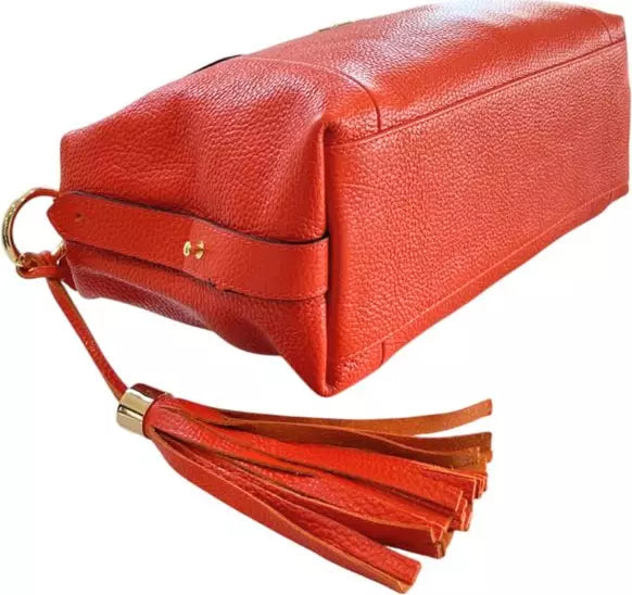 Orange Leather Dr Bag