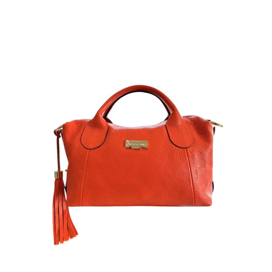 Orange Leather Dr Bag