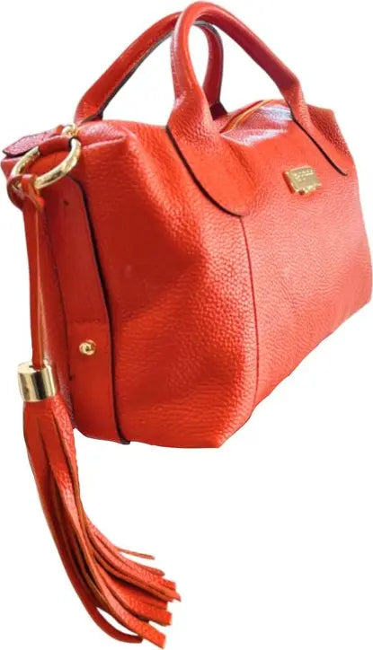 Orange Leather Dr Bag