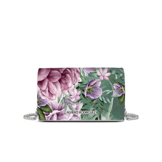 Purple Green Floral Clutch