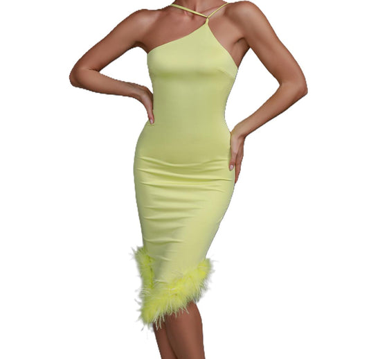 Yellow Feather Dress